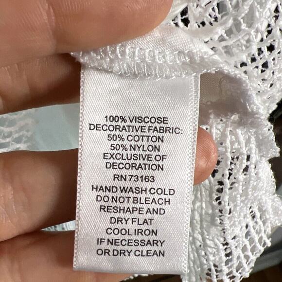 Cupio Sz M  Cream Lace Victorian Tunic Blouse Top Long Roll Tab Sleeve - Picture 3 of 7